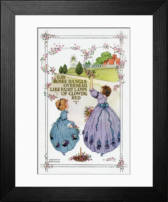 Framed Print : Children in a beautiful garden Framed Print : Children in a beautiful garden
