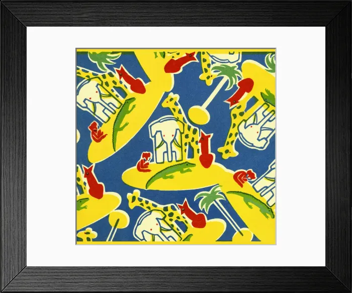 Framed Print : A pattern of zoo animals Framed Print : A pattern of zoo animals