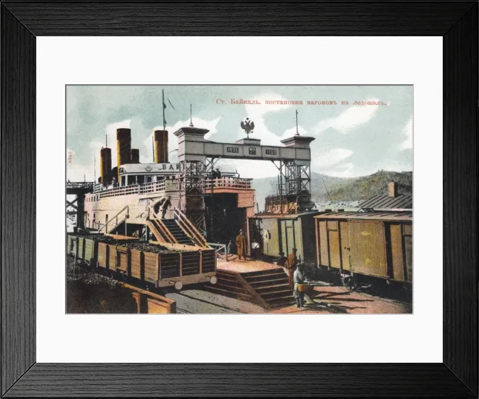 Framed Print : Loading wagons on the Baikal Framed Print : Loading wagons on the Baikal