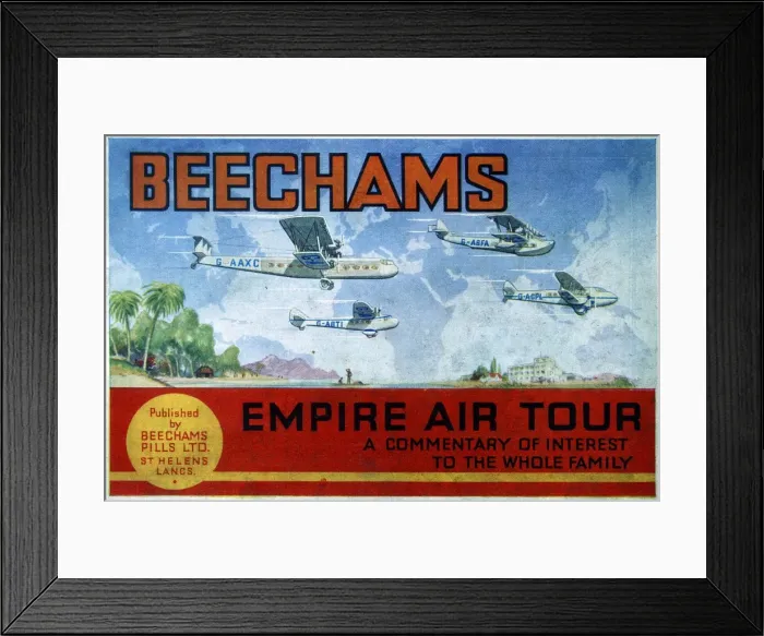 Framed Print : Brochure for Beechams Pills - Empire Air Tour Framed Print : Brochure for Beechams Pills - Empire Air Tour