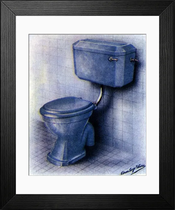 Framed Print : Armitage Coloured (Mottle) Ware - Staffordshire Blue Closet Framed Print : Armitage Coloured (Mottle) Ware - Staffordshire Blue Closet
