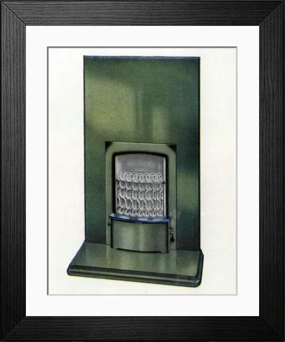 Framed Print : The Flatholme built-in gas fire and surround Framed Print : The Flatholme built-in gas fire and surround