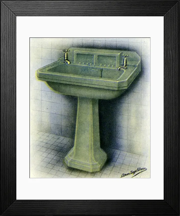 Framed Print : Armitage Coloured (Mottle) Ware - Armitage Green Basin Framed Print : Armitage Coloured (Mottle) Ware - Armitage Green Basin