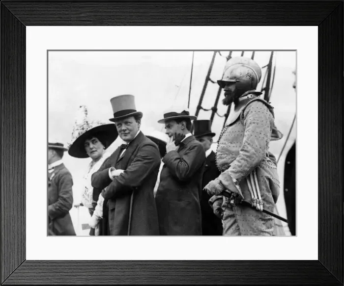 Framed Print : Winston Churchill on Revenge, Earls Court, 1912 Framed Print : Winston Churchill on Revenge, Earls Court, 1912