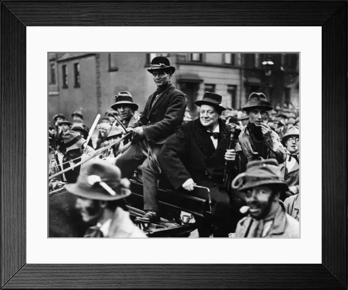 Framed Print : Winston Churchill in folk parade Framed Print : Winston Churchill in folk parade