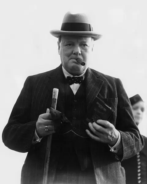Winston Churchill at Croydon Airport, 1939