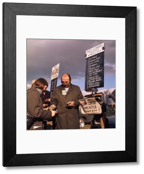 Framed Print : Counting The Winnings. Sedgefield Co. Durham 1976 Framed Print : Counting The Winnings. Sedgefield Co. Durham 1976