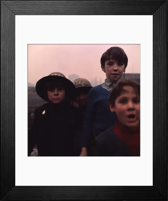 Framed Print : Tin Helmets. South Bank, Middlesbrough 1970s Framed Print : Tin Helmets. South Bank, Middlesbrough 1970s