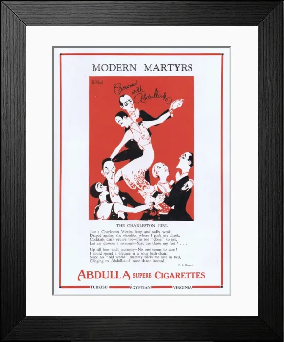 Framed Print : Abdulla Cigarette Advert, 1927 Framed Print : Abdulla Cigarette Advert, 1927