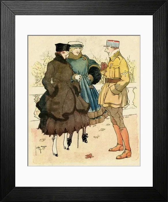 Framed Print : Cartoon, Stoicism, WW1 Framed Print : Cartoon, Stoicism, WW1