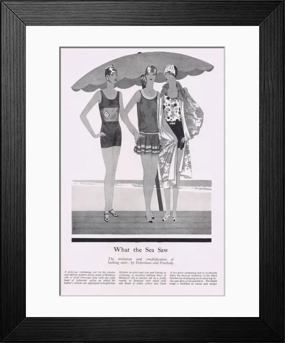 Framed Print : Bathing Suits by Debenham & Freebody, 1927 Framed Print : Bathing Suits by Debenham & Freebody, 1927