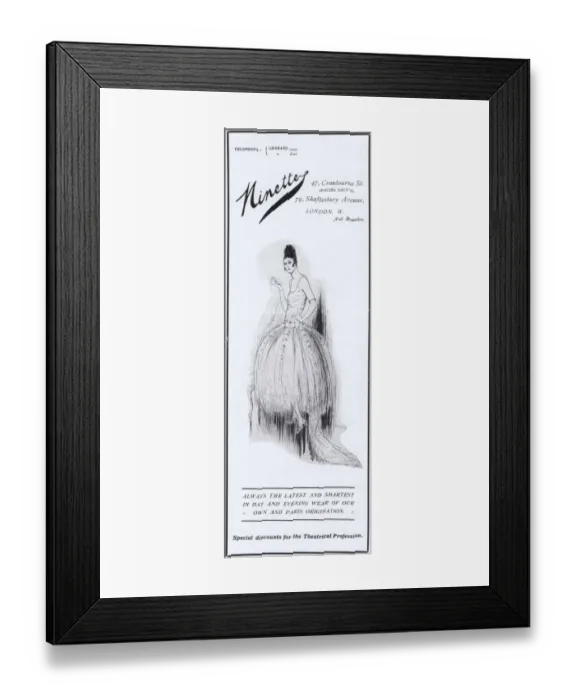 Framed Print : Advert for Ninette couture (London) 1920s Framed Print : Advert for Ninette couture (London) 1920s