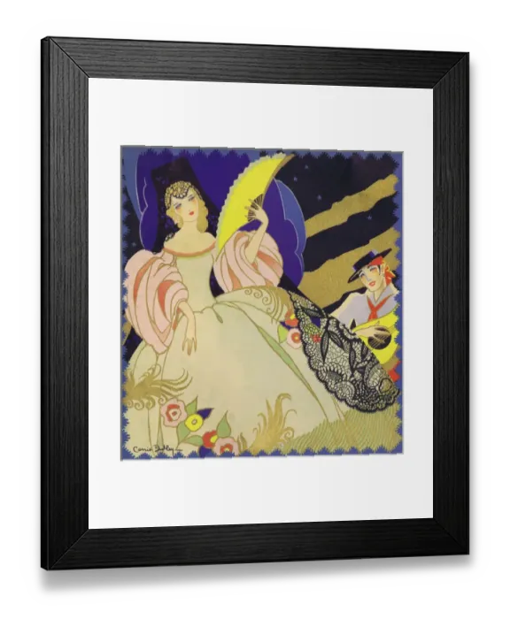 Framed Print : Art deco illustration for Spanish dancer Framed Print : Art deco illustration for Spanish dancer