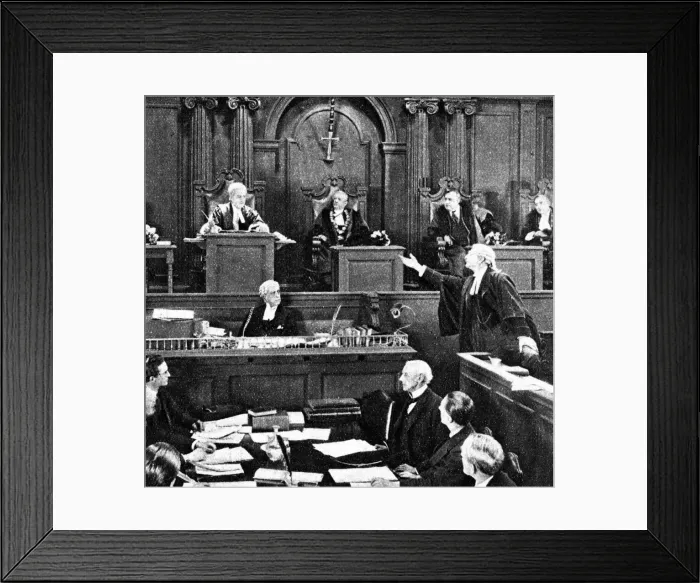 Framed Print : The court scene in The Flames of Passion (1922) Framed Print : The court scene in The Flames of Passion (1922)
