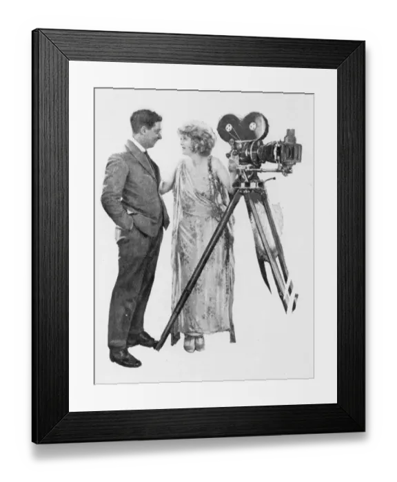 Framed Print : Mae Marsh and Rene Guissart filming The Flames of Passion (1 Framed Print : Mae Marsh and Rene Guissart filming The Flames of Passion (1