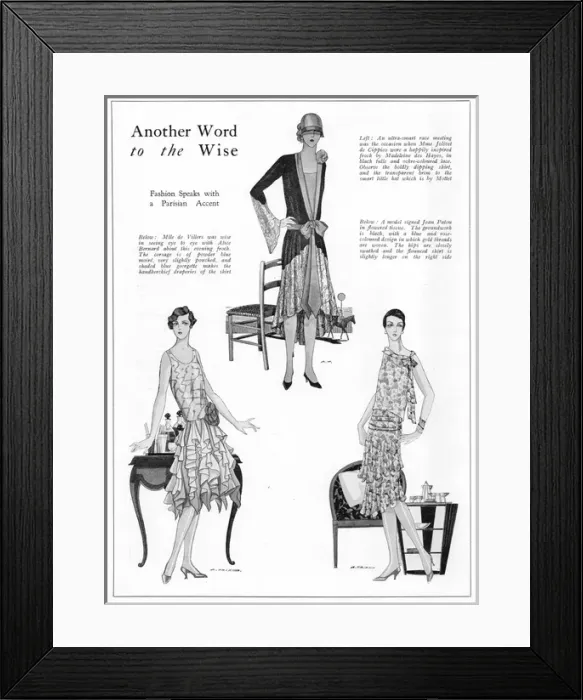 Framed Print : Three Parisian fashion models, 1927 Framed Print : Three Parisian fashion models, 1927