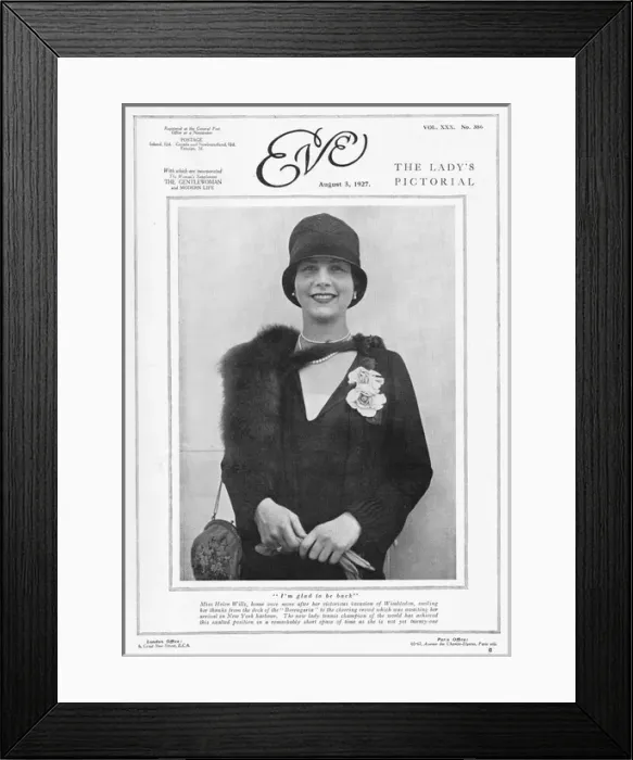 Framed Print : Portrait of tennis star Helen Wills, 1927 Framed Print : Portrait of tennis star Helen Wills, 1927