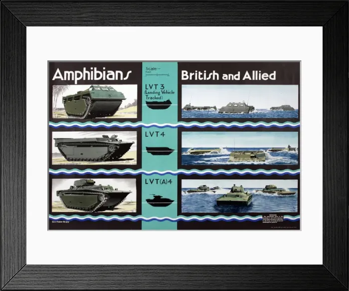 Framed Print : WW2 poster, Amphibians, British and Allied Framed Print : WW2 poster, Amphibians, British and Allied