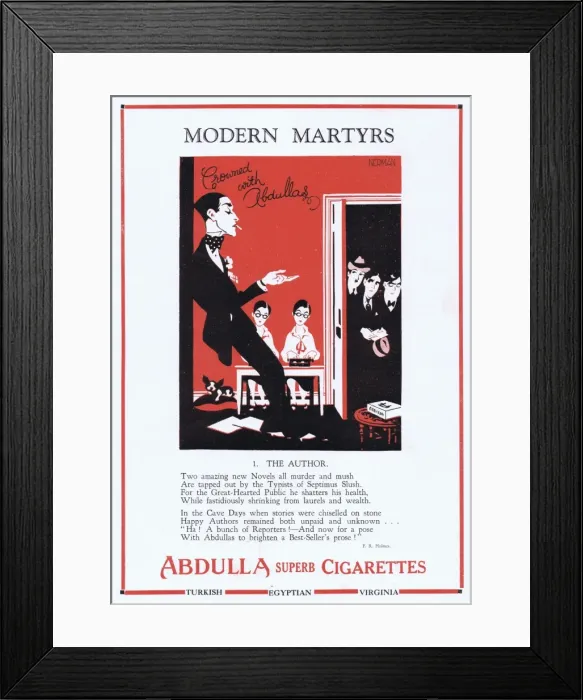 Framed Print : Advert for Abdulla cigarettes, 1927 Framed Print : Advert for Abdulla cigarettes, 1927