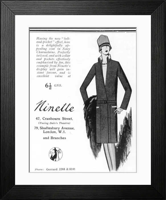 Framed Print : Advert for Ninette, 1927 Framed Print : Advert for Ninette, 1927