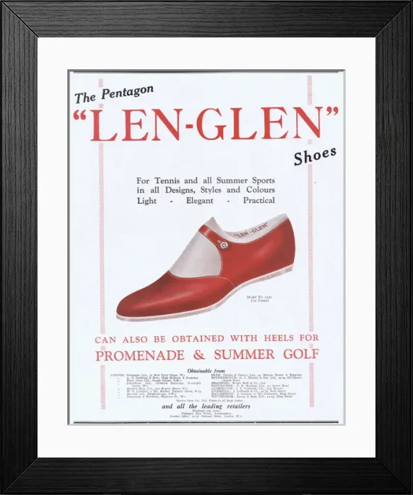 Framed Print : Advert for Len-glen shoes, 1927 Framed Print : Advert for Len-glen shoes, 1927