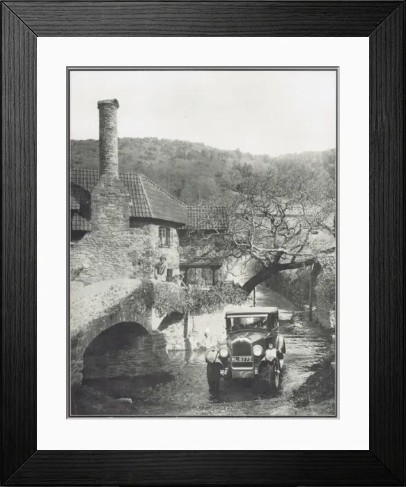 Framed Print : Photograph of Allerford and a Buick, 1927 Framed Print : Photograph of Allerford and a Buick, 1927