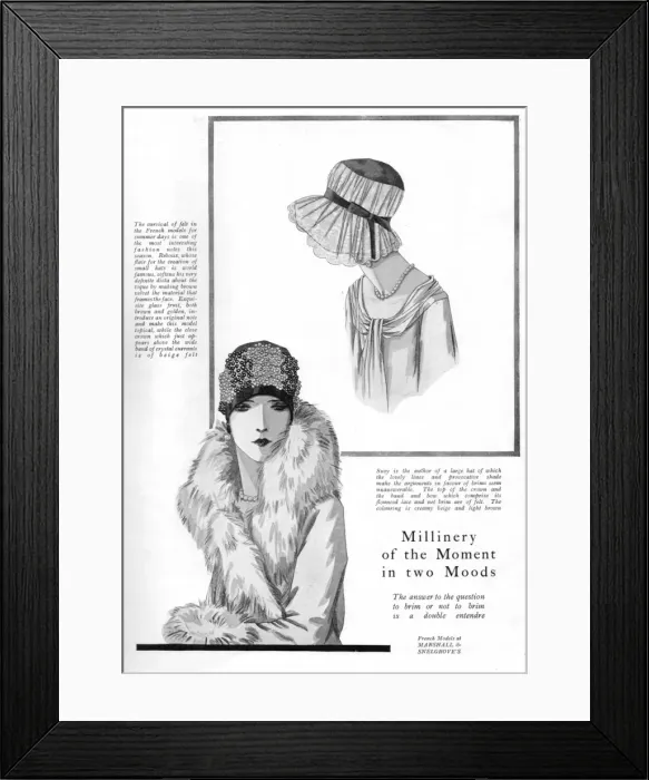 Framed Print : Millinery Moods, 1927 Framed Print : Millinery Moods, 1927