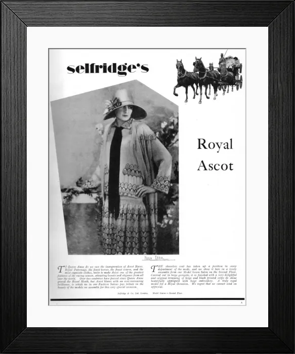 Framed Print : Selfridges Royal Ascot advert, 1927 Framed Print : Selfridges Royal Ascot advert, 1927