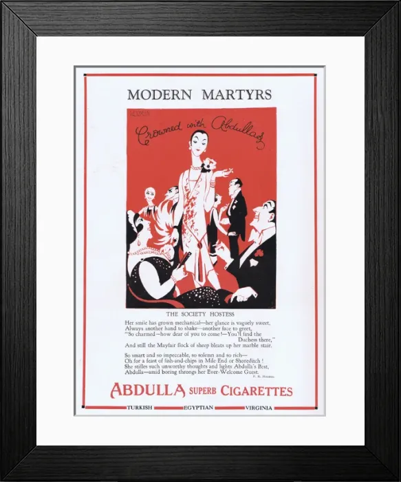 Framed Print : Abdulla Cigarette Advert, 1927 Framed Print : Abdulla Cigarette Advert, 1927