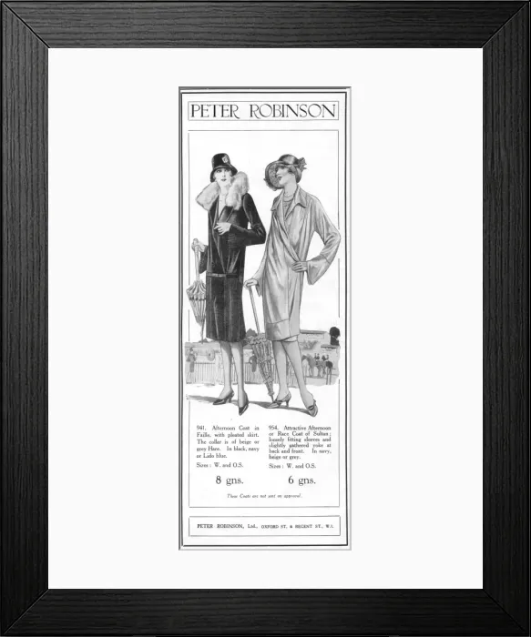 Framed Print : Peter Robinson Advert, 1927 Framed Print : Peter Robinson Advert, 1927