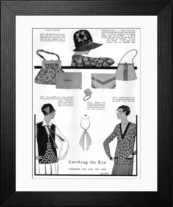 Framed Print : Catching the Eye: the latest accessories, 1927 Framed Print : Catching the Eye: the latest accessories, 1927