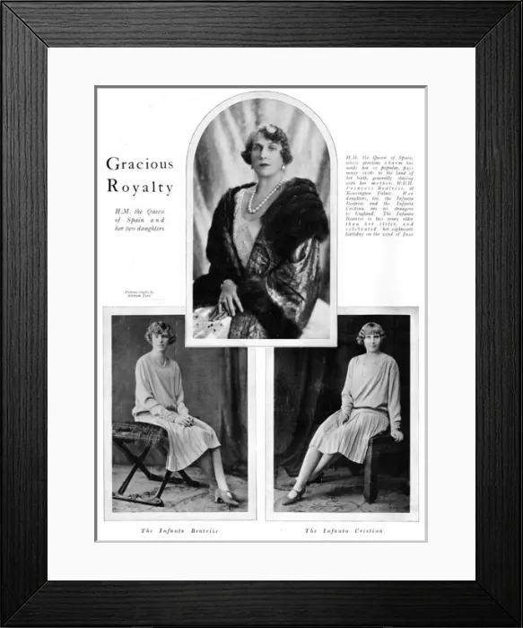 Framed Print : Gracious Royalty: HM the Queen of Spain and her daughters, 1 Framed Print : Gracious Royalty: HM the Queen of Spain and her daughters, 1