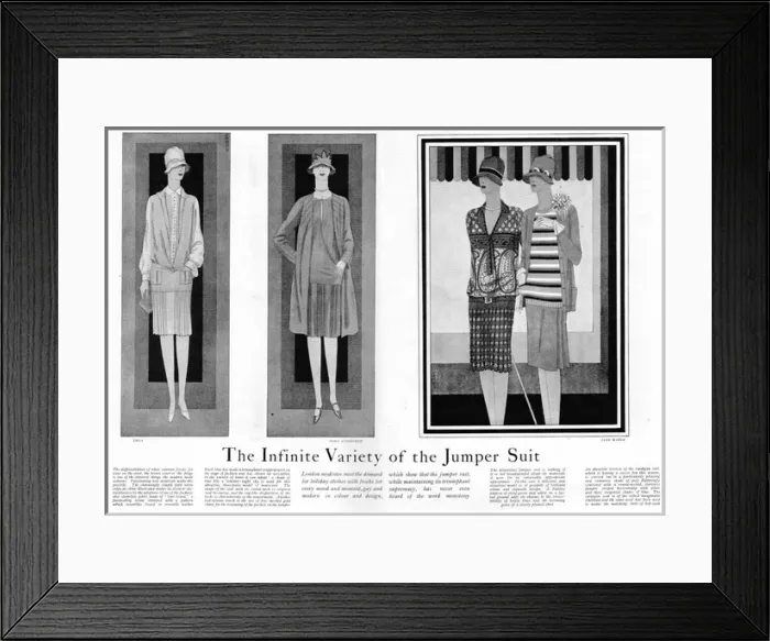 Framed Print : The Infinite Variety of the Jumper Suit, 1927 Framed Print : The Infinite Variety of the Jumper Suit, 1927