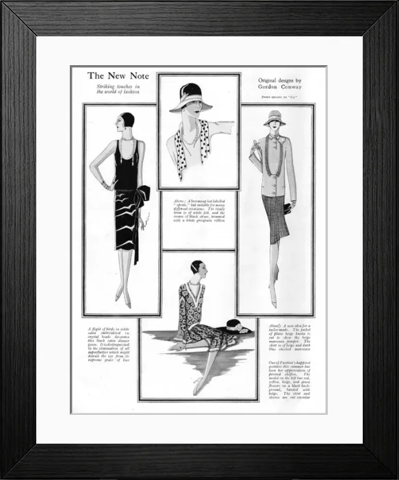 Framed Print : New fashions notes by Gordon Conway, 1927 Framed Print : New fashions notes by Gordon Conway, 1927