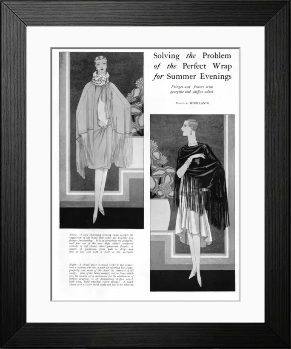 Framed Print : The perfect wrap for a summer evening, 1927 Framed Print : The perfect wrap for a summer evening, 1927