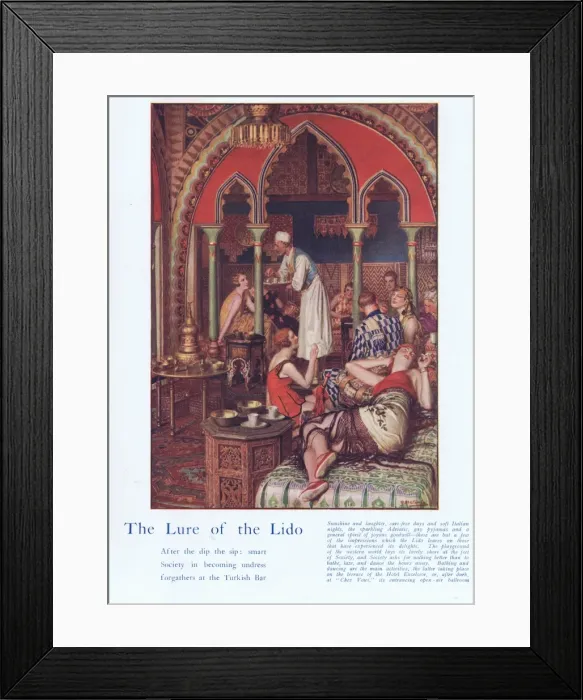 Framed Print : Painting showing the Lure of the Lido, 1927 Framed Print : Painting showing the Lure of the Lido, 1927