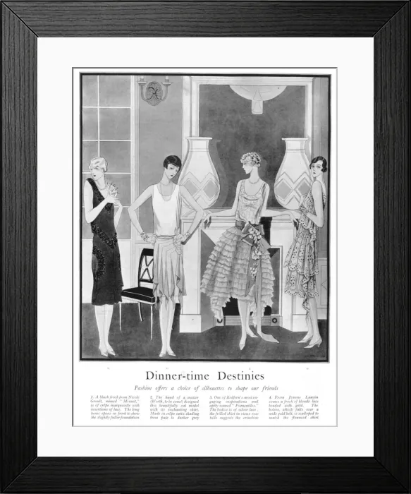 Framed Print : Fashions for dinner-time, Paris, 1927 Framed Print : Fashions for dinner-time, Paris, 1927