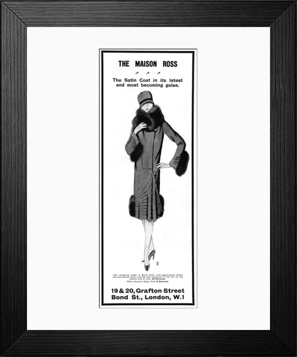 Framed Print : Advert for the British couture house of Maison Ross, 1927 Framed Print : Advert for the British couture house of Maison Ross, 1927