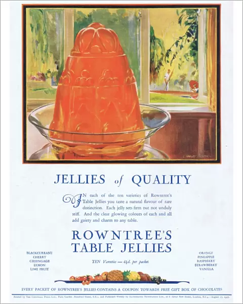 Advert for Rowntrees Table Jellies, 1927