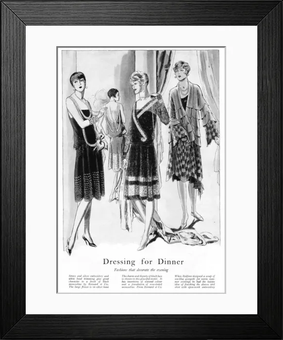 Framed Print : Fashions for Evening and Dinner-Wear Framed Print : Fashions for Evening and Dinner-Wear