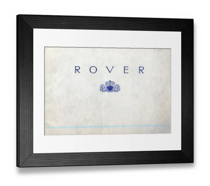 Framed Print : Rover Car Brochure Framed Print : Rover Car Brochure