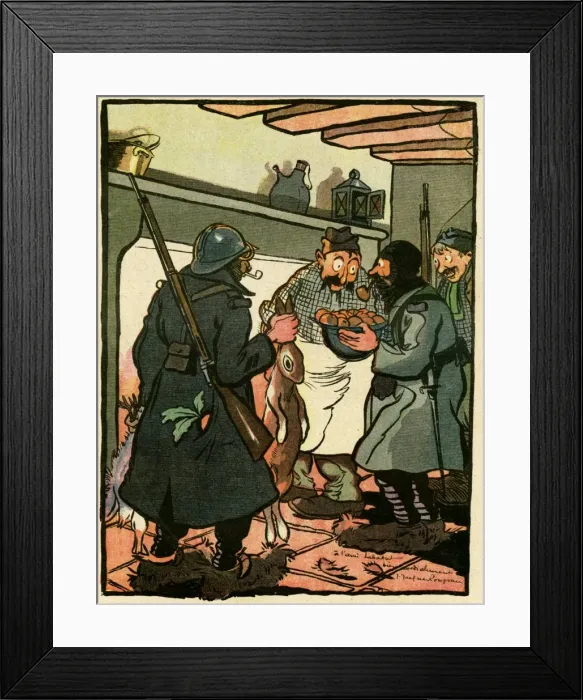 Framed Print : Cartoon, The gourmands, WW1 Framed Print : Cartoon, The gourmands, WW1