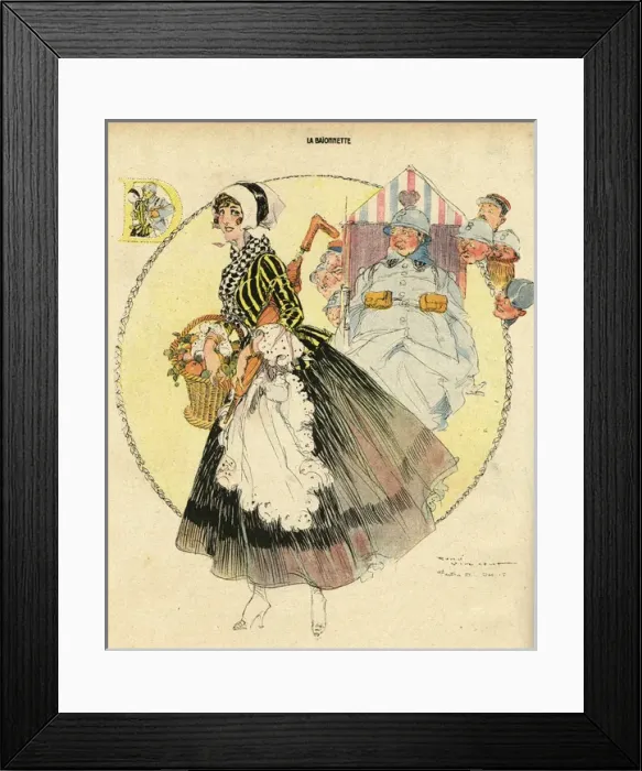 Framed Print : Cartoon, Lorinne, or hidden love, WW1 Framed Print : Cartoon, Lorinne, or hidden love, WW1