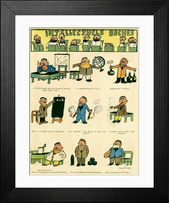 Framed Print : Cartoon, Boche intellectuals, WW1 Framed Print : Cartoon, Boche intellectuals, WW1