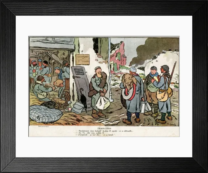 Framed Print : Cartoon, Translation, WW1 Framed Print : Cartoon, Translation, WW1