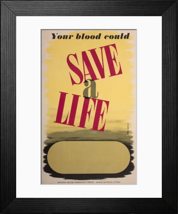 Framed Print : Poster, Your blood could Save a Life Framed Print : Poster, Your blood could Save a Life