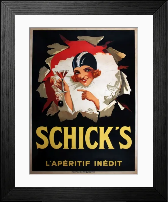 Framed Print : Poster advertising Schicks aperitif Framed Print : Poster advertising Schicks aperitif