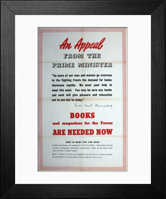 Framed Print : WW2 poster, Books are needed now Framed Print : WW2 poster, Books are needed now