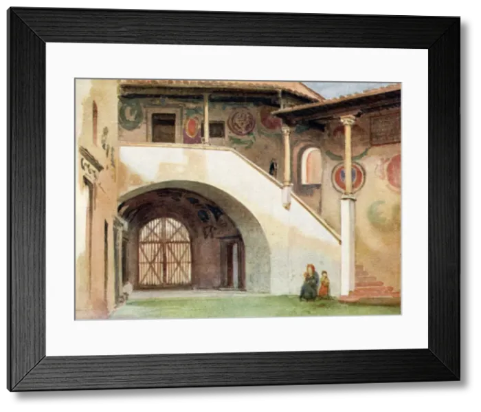 Framed Print : Italy - The Court of the Palazzo Pubblico, Certaldo Framed Print : Italy - The Court of the Palazzo Pubblico, Certaldo