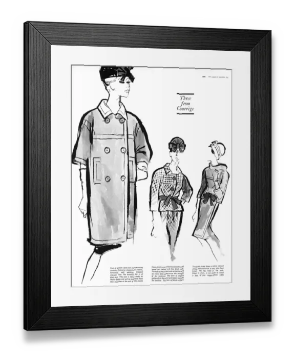 Framed Print : Courreges fashion, 1961 Framed Print : Courreges fashion, 1961